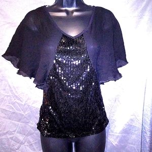 Flirty black Guess top XS